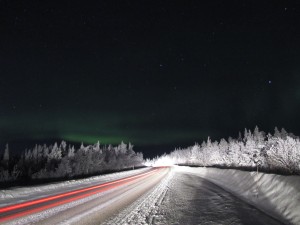 Nordlichter auf dem Weg nach Kiruna